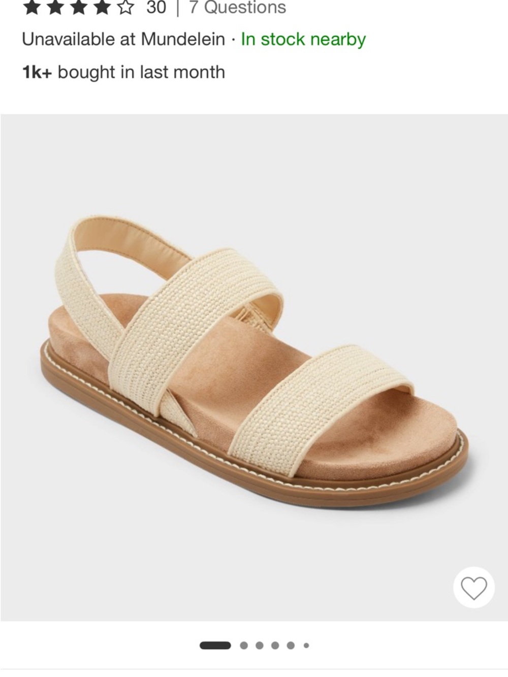 Universal Thread Braided Slingback Sandal in Cream and Tan
